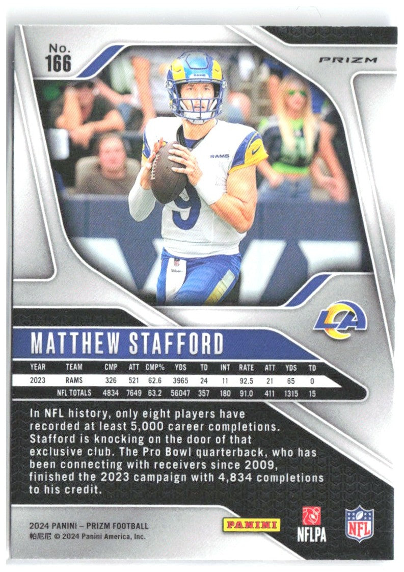 Matthew Stafford Panini Prizm - Red White and Blue 166 2024 Los Angeles Rams
