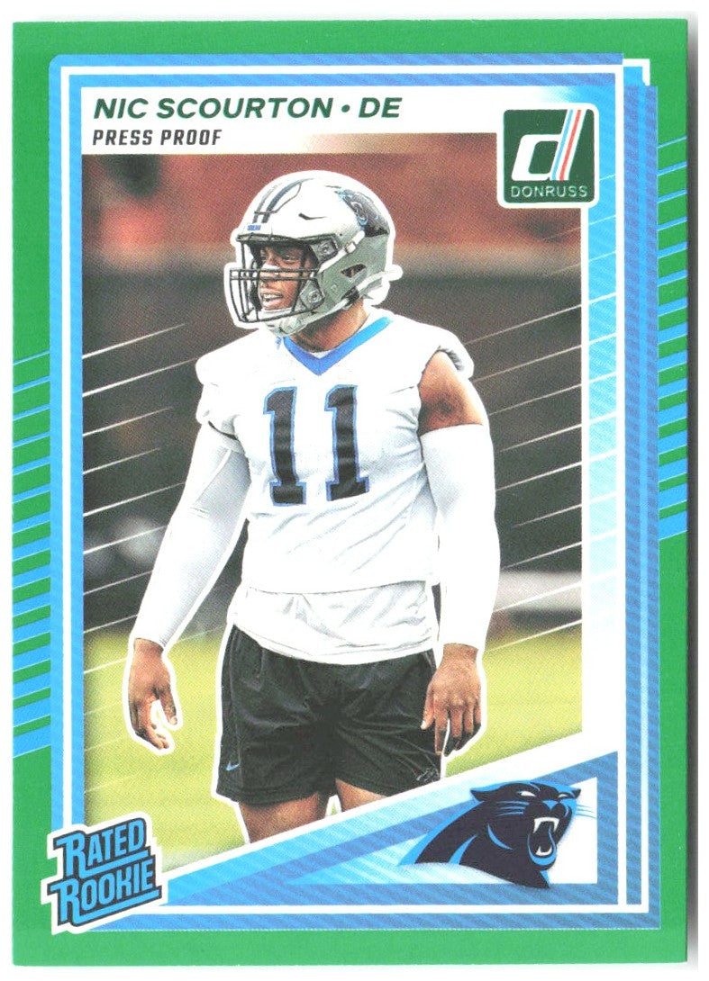 Nic Scourton Donruss - Press Proofs Green 383 2025 Carolina Panthers