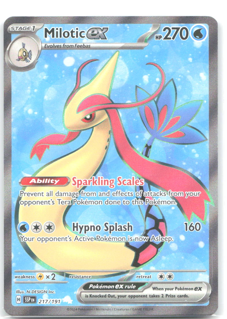 Milotic ex Holo Ultra Rare SV08 Surging Sparks 217/191 NM N DESIGN Inc