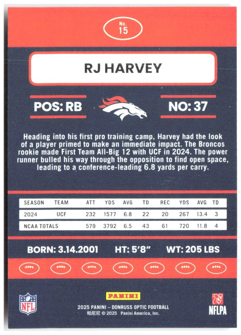 RJ Harvey Donruss Optic - 2015 Retro 15 2025 Denver Broncos