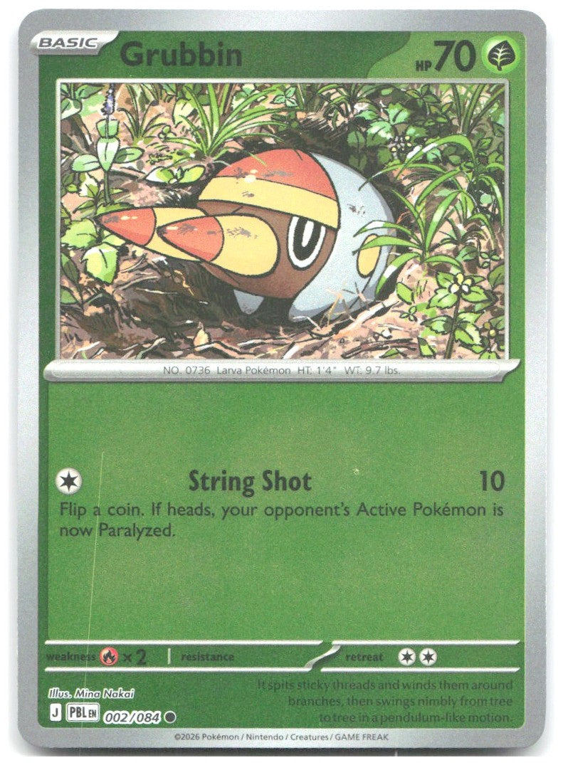 Grubbin Reverse Holo Common ME05 Pitch Black 002/084 NM Mina Nakai