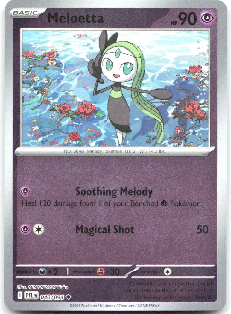 Meloetta Reverse Holo Uncommon ME02 Phantasmal Flames 040/094 NM MINAMINAMI Take