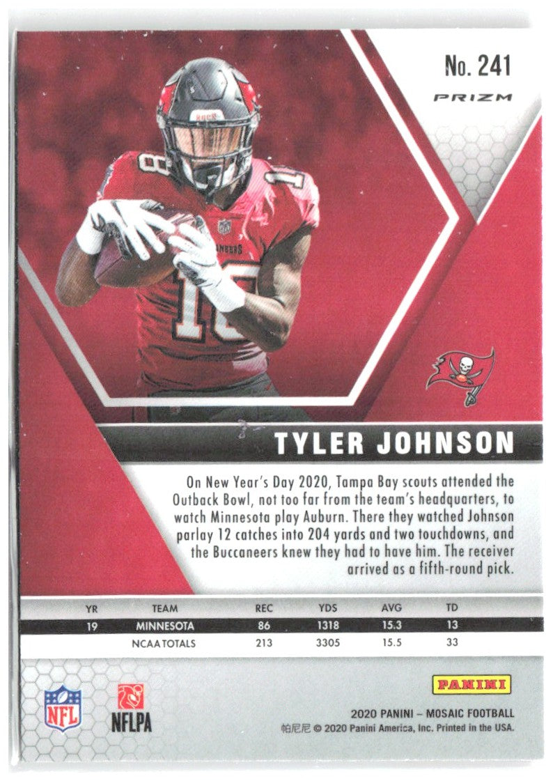Tyler Johnson Panini Mosaic - Prizm Reactive Blue 241 2020 Tampa Bay Buccaneers