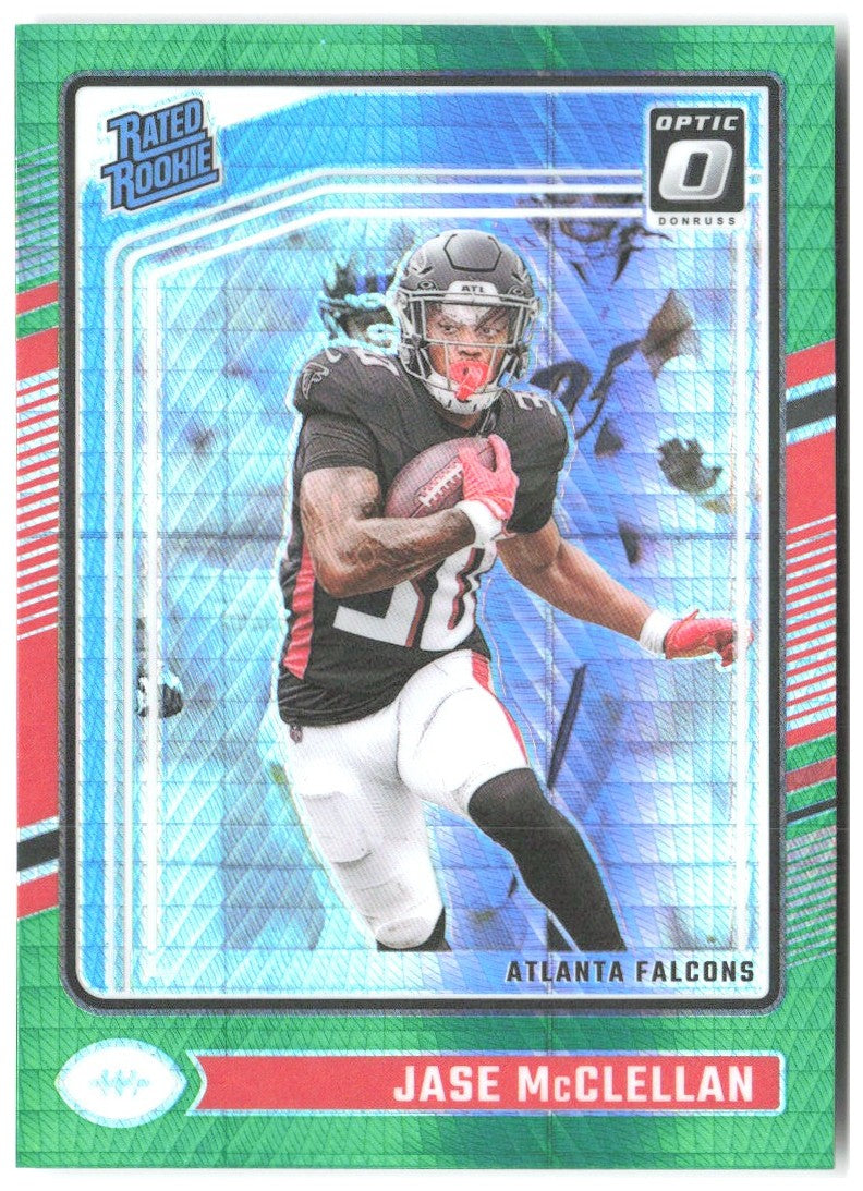 Jase McClellan Donruss Optic - Green Hyper 243 2024 Atlanta Falcons