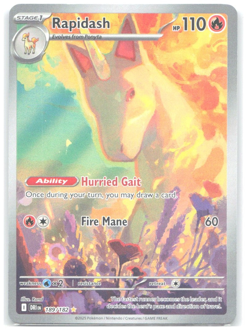 Rapidash Holo Illustration Rare SV10 Destined Rivals 189/182 NM Rond