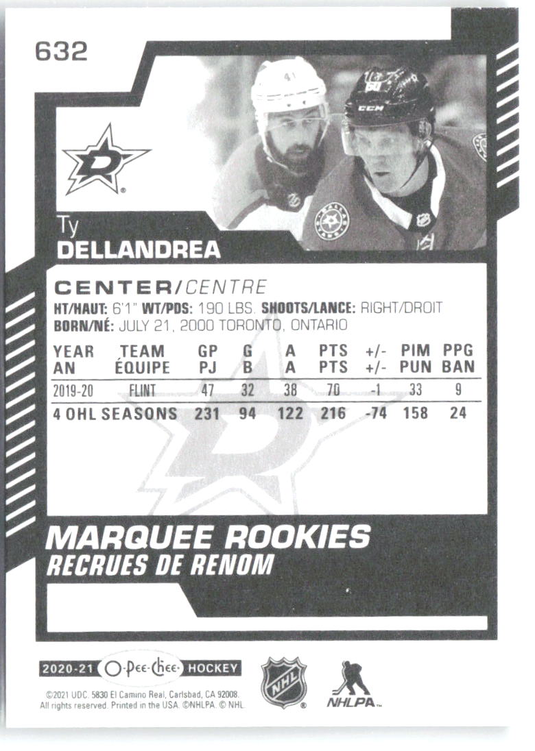 Ty Dellandrea Upper Deck - 2020-21 O-Pee-Chee Update 632 2020-21 Dallas Stars RC