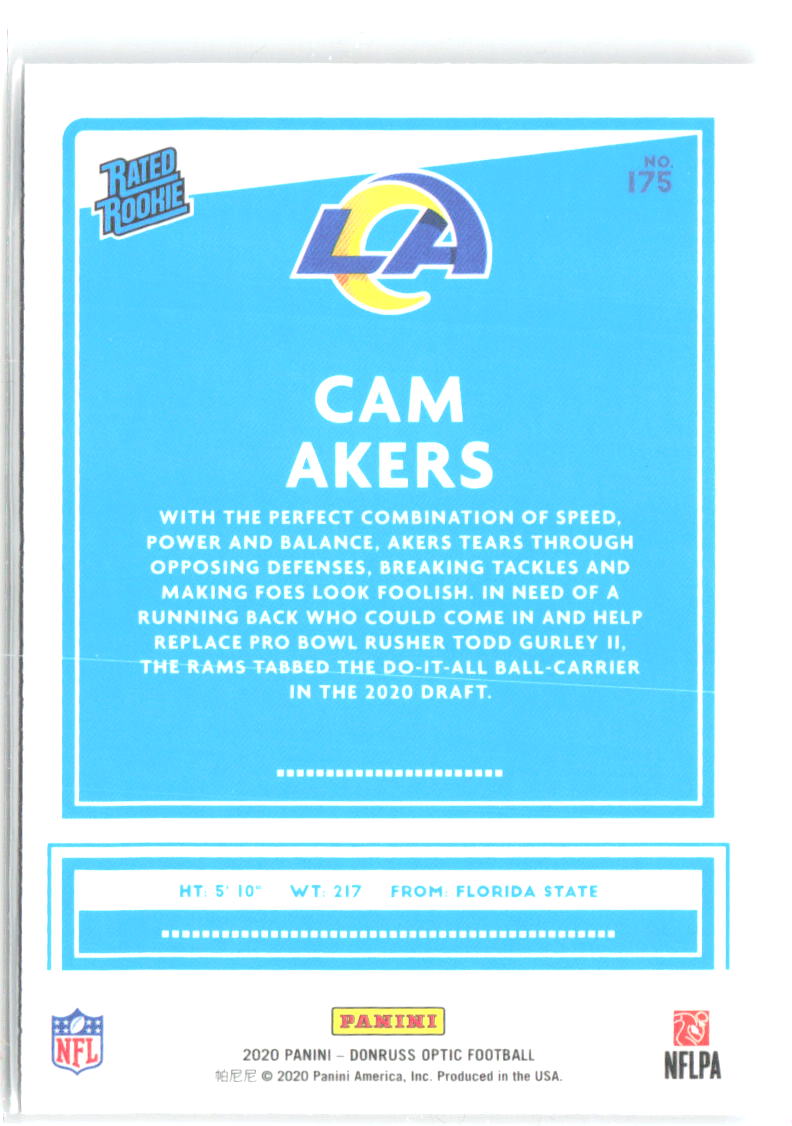 Cam Akers Donruss Optic - Holo 175 2020 Los Angeles Rams