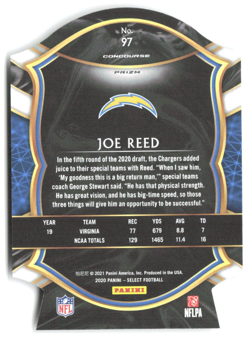Joe Reed Panini Select - Purple Prizm Die Cut 97 2020 Los Angeles Chargers