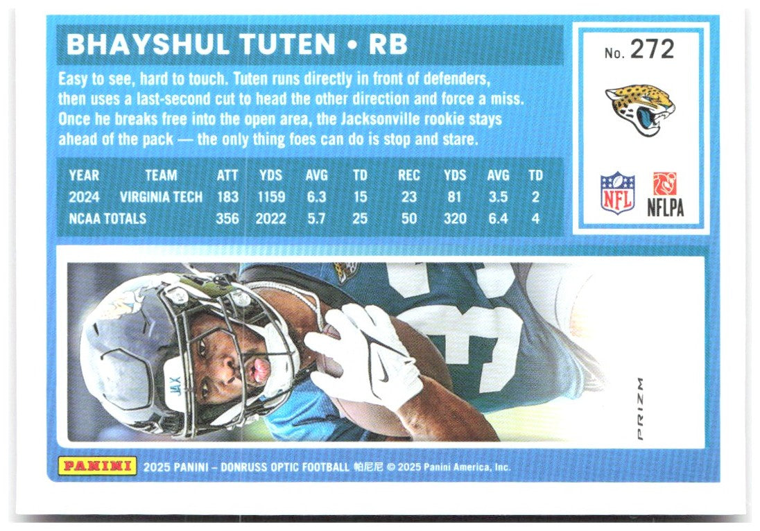 Bhayshul Tuten Donruss Optic - Pink 272 2025 Jacksonville Jaguars