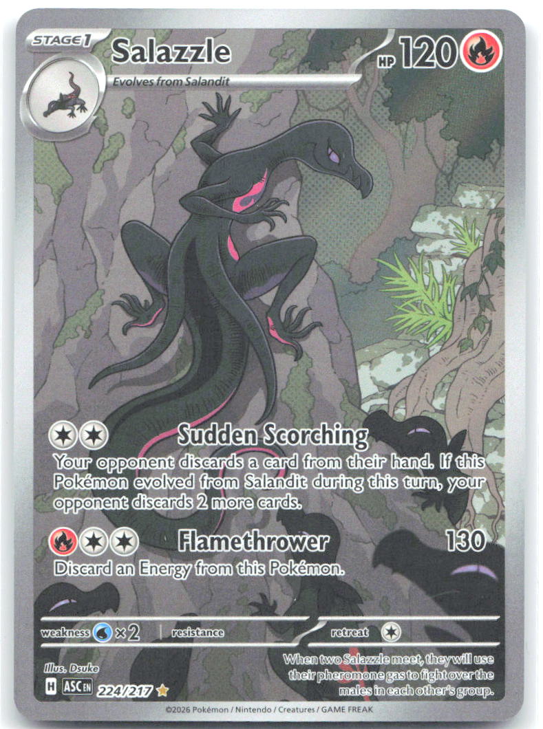 Salazzle Holo Illustration Rare ME: Ascended Heroes 224/217 NM Dsuke