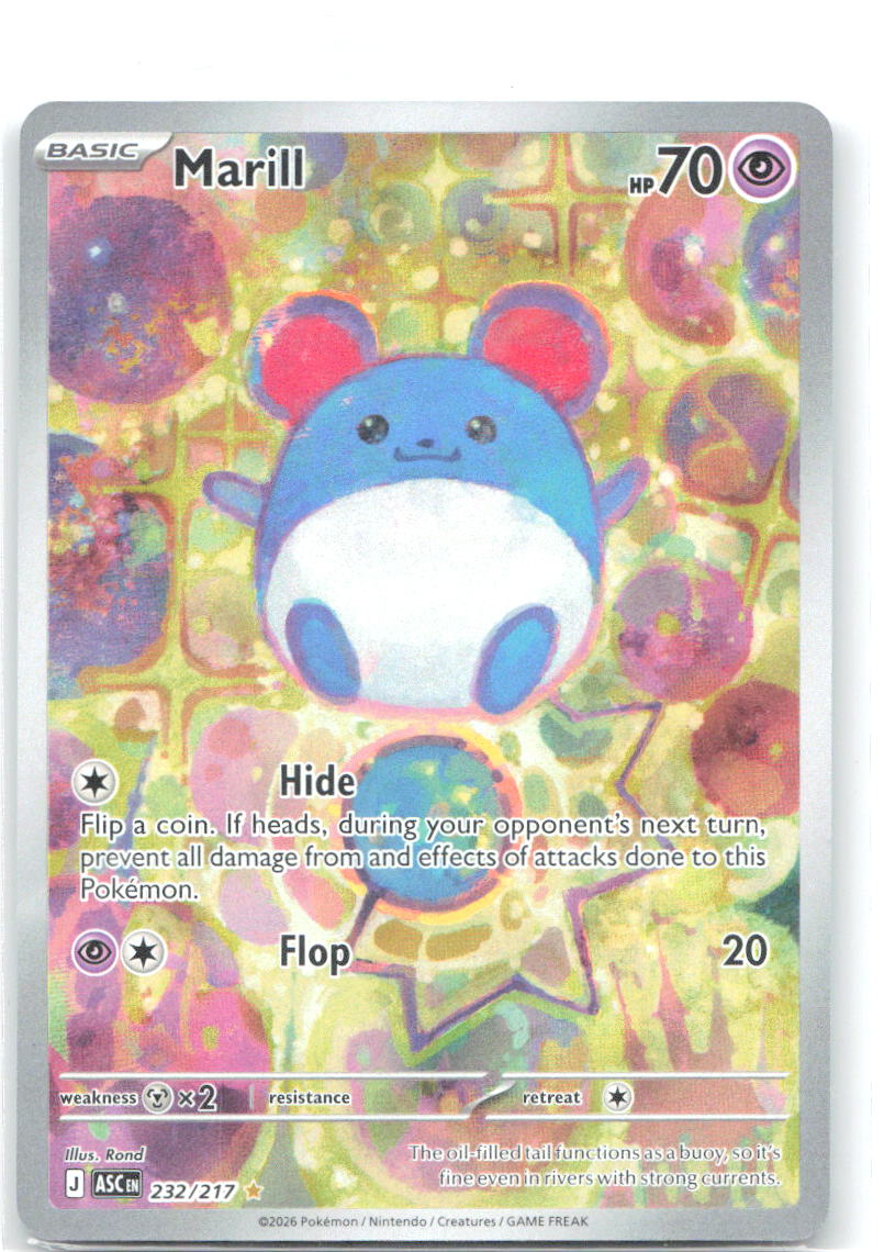 Marill Holo Illustration Rare ME: Ascended Heroes 232/217 NM Yoshimoto Yoshimon