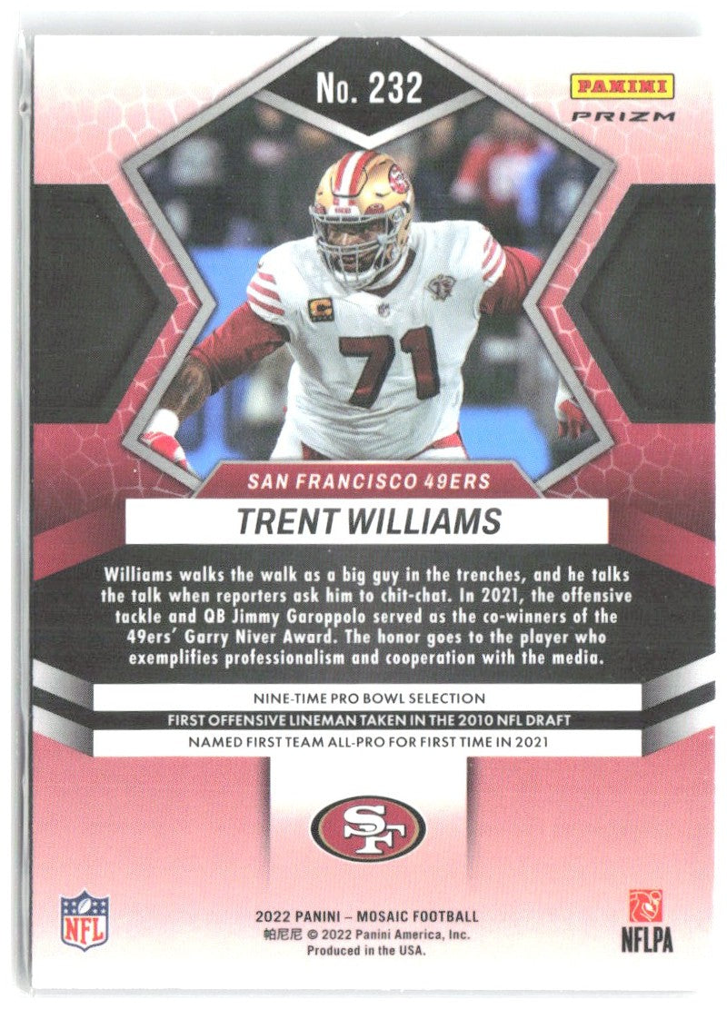 Trent Williams Panini Mosaic - Mosaic 232 2022 San Francisco 49ers