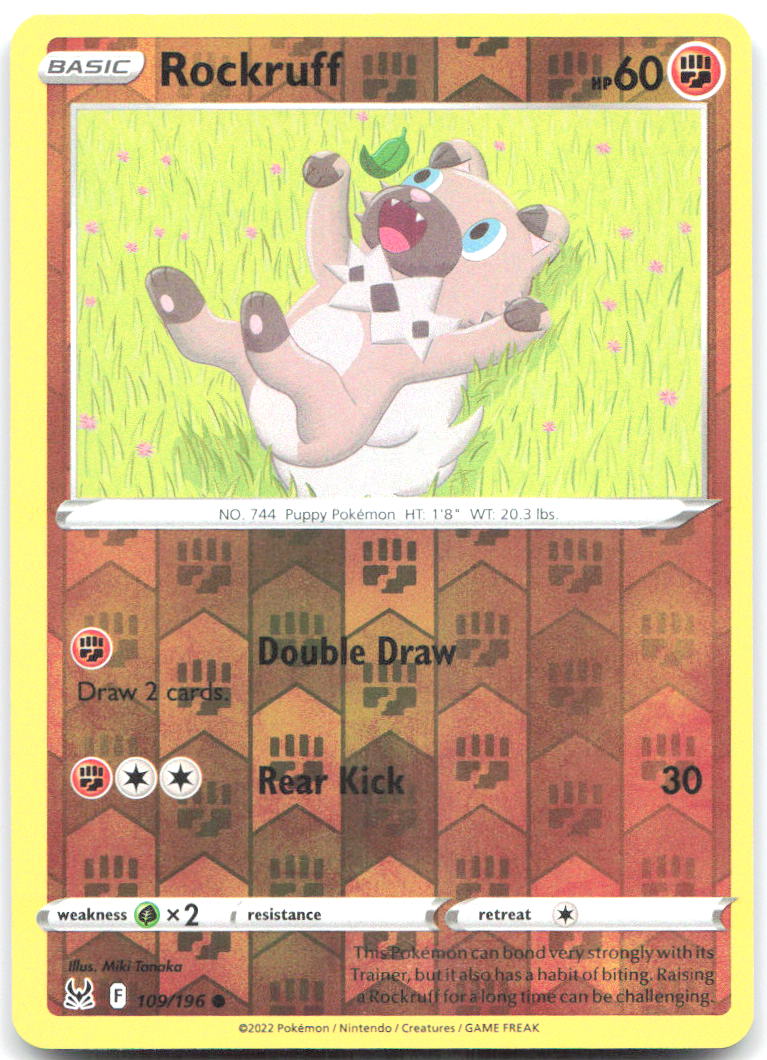 Rockruff Reverse Holo Common SWSH11 Lost Origin 109/196 NM Miki Tanaka
