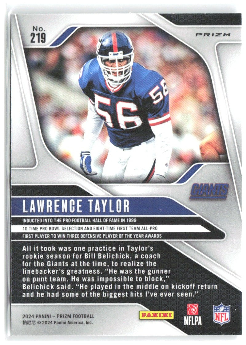 Lawrence Taylor Panini Prizm - Silver 219 2024 New York Giants