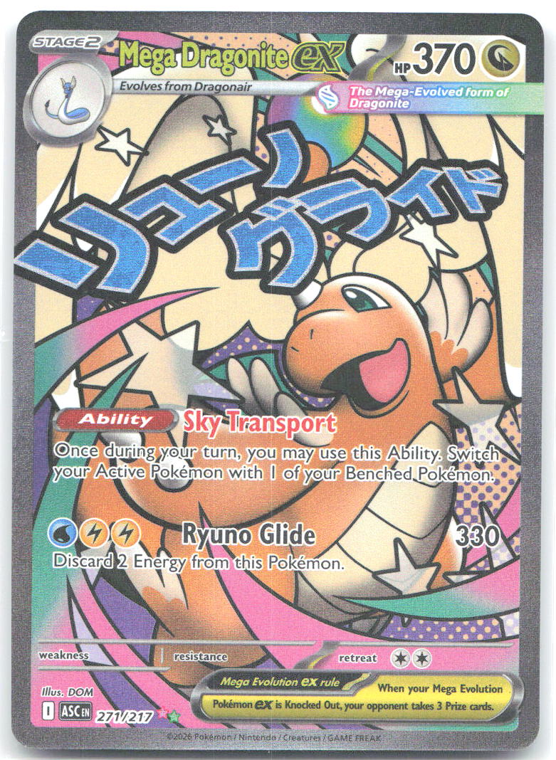 Mega Dragonite ex Holo Mega Attack Rare ME: Ascended Heroes 271/217 NM aky CG Works