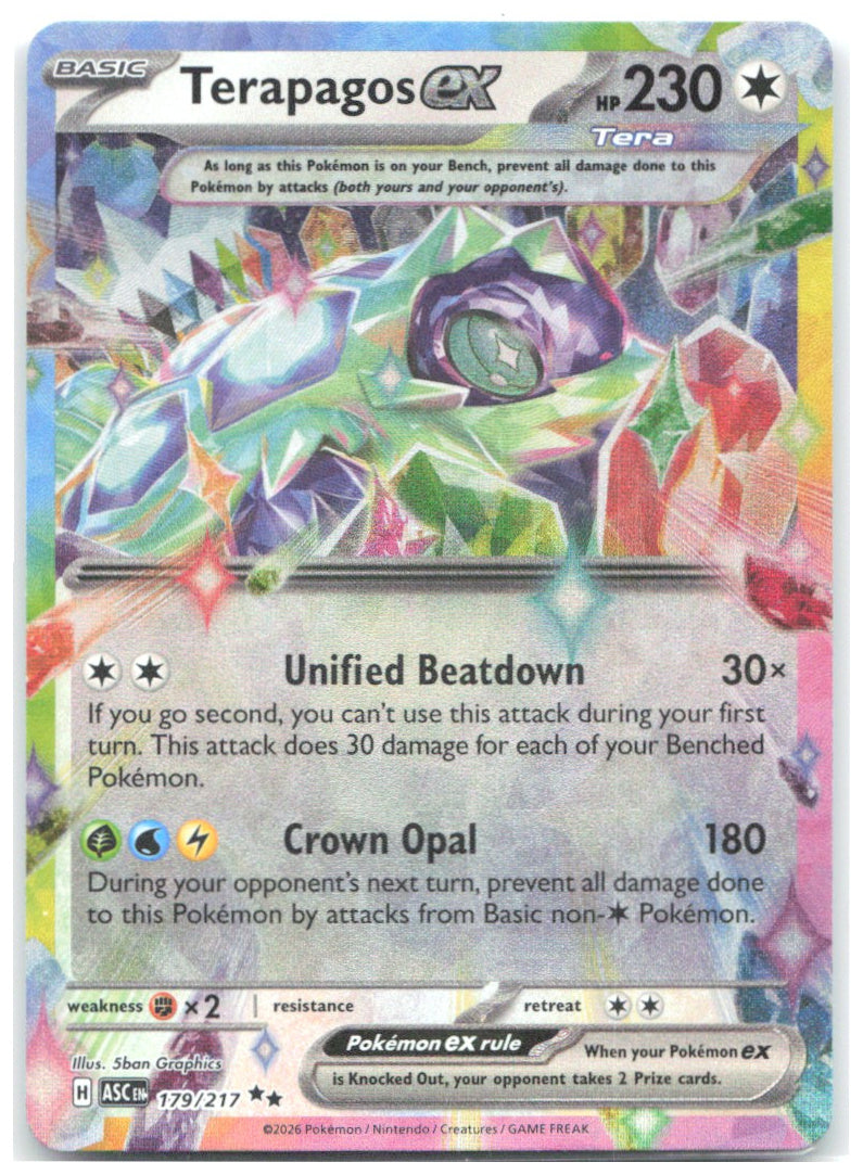 Terapagos ex Holo Double Rare ME Ascended Heroes 179/217 NM 5ban Graphics