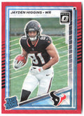 Jayden Higgins Donruss - Optic Rated Rookies Red Wave 334 2025 Houston Texans