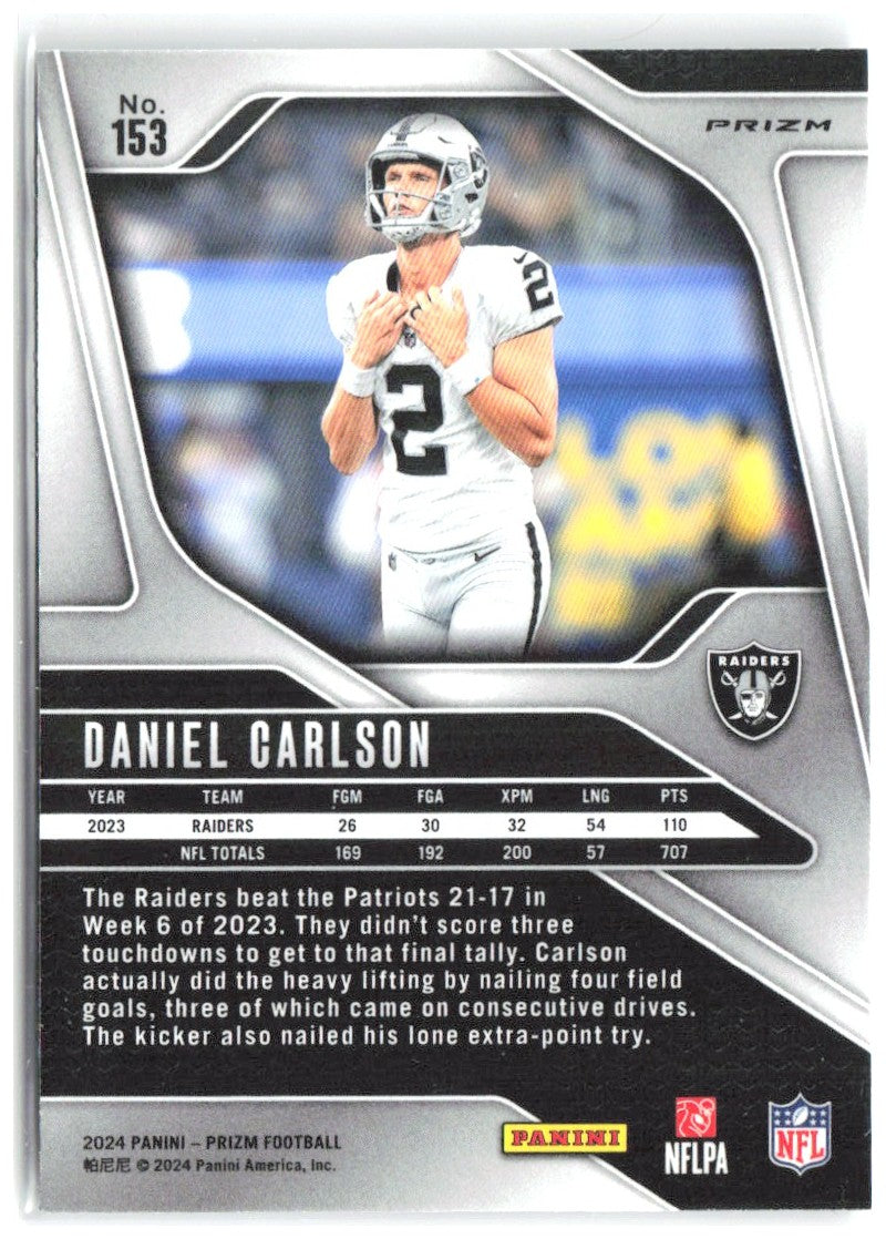 Daniel Carlson Panini Prizm - Silver 153 2024 Las Vegas Raiders