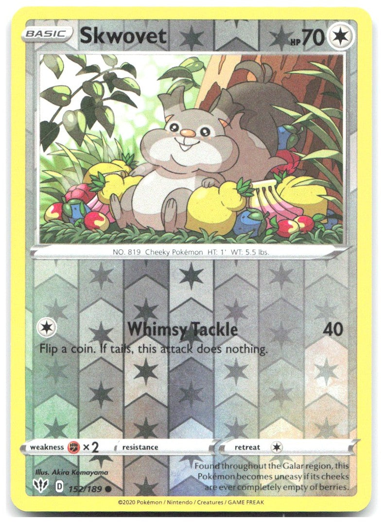 Skwovet Reverse Holo Common SWSH03 Darkness Ablaze 152/189 NM Akira Komayama