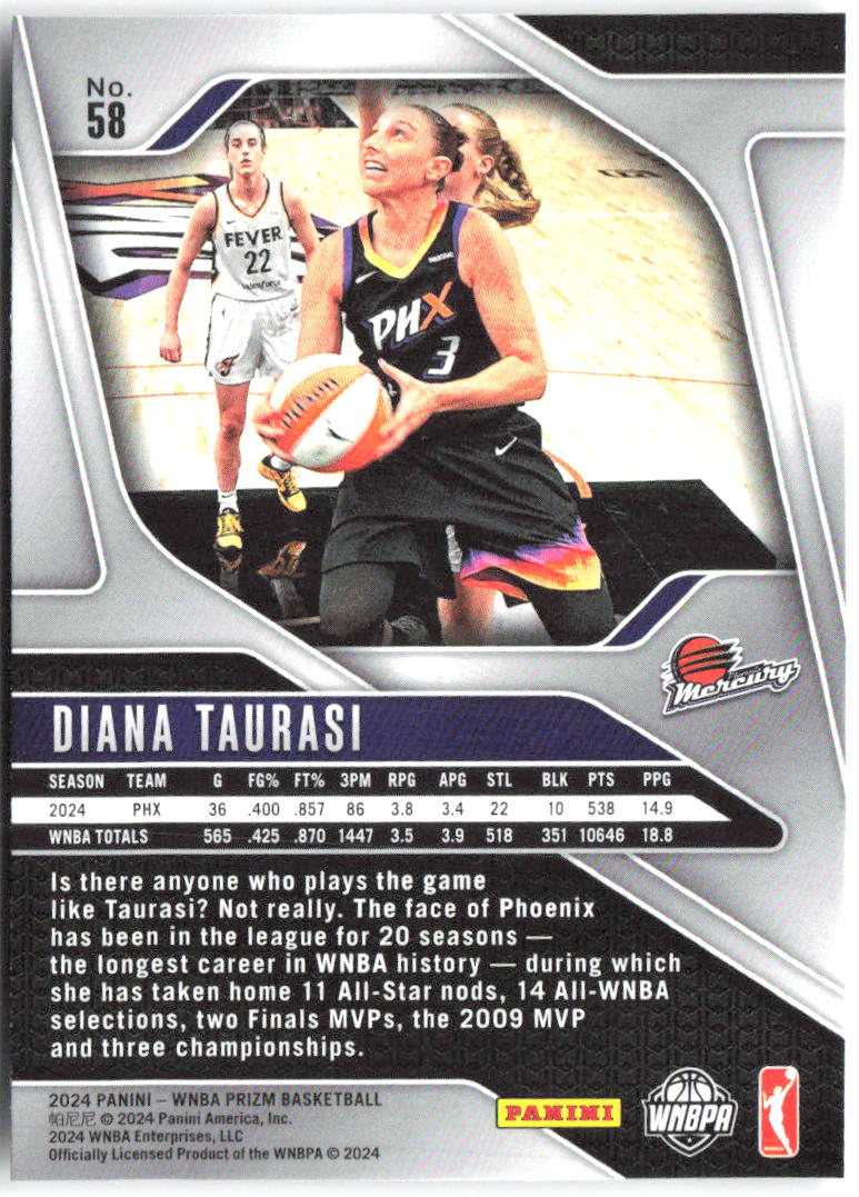 Diana Taurasi Panini Prizm WNBA 58 2024 Phoenix Mercury