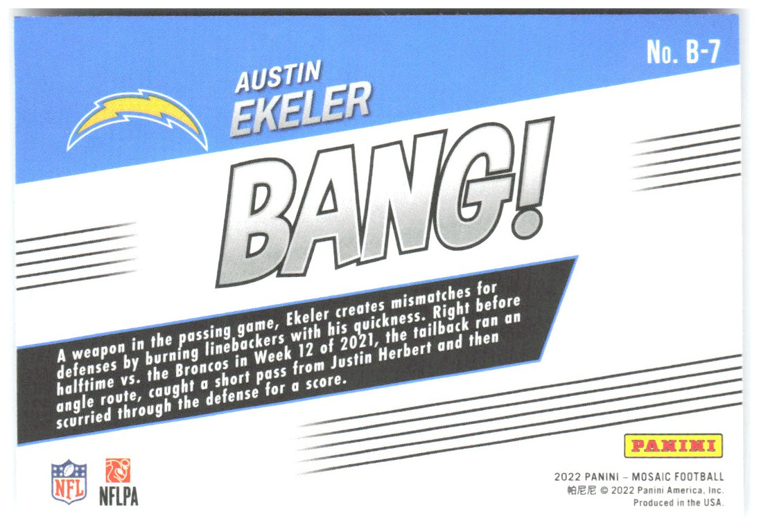 Austin Ekeler Panini Mosaic - Bang! B-7 2022 Los Angeles Chargers
