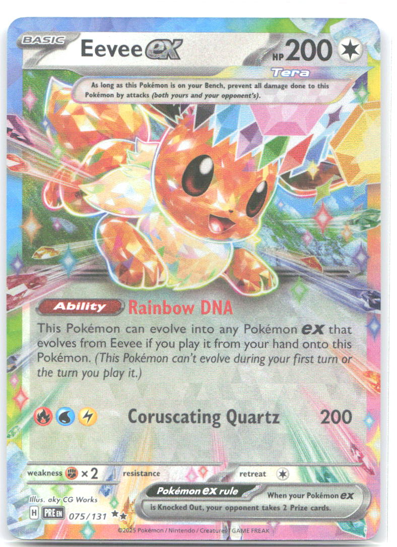 Eevee ex Holo Double Rare SV Prismatic Evolutions 075/131 NM aky CG Works