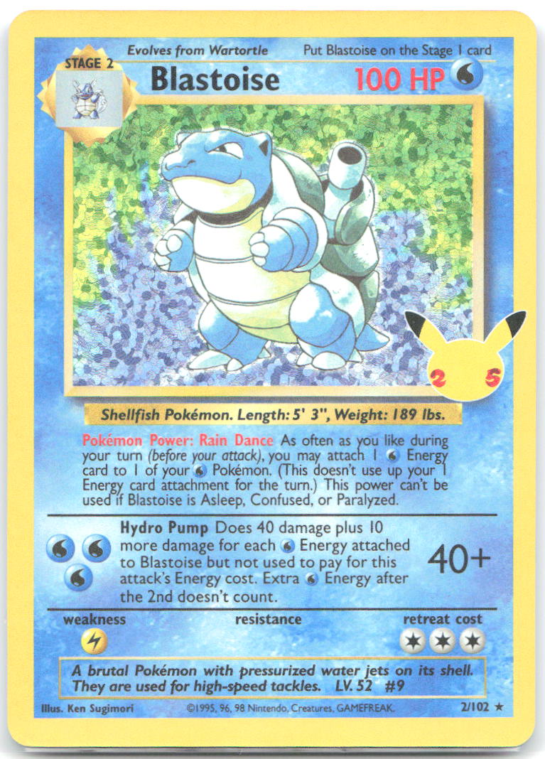 Blastoise Holo Classic Collection Celebrations: Classic Collection 2/102 NM
